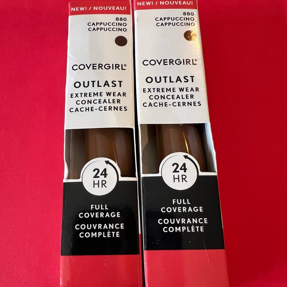 New Set of 2 - Covergirl Outlast Extreme Wear Concealer NIB Cappuccino # 880
